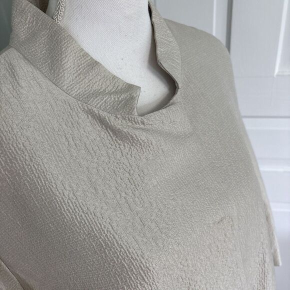 Eileen Fisher Woman 100% silk Metallic Gold blazer jacket Plus size 1X - Picture 4 of 6